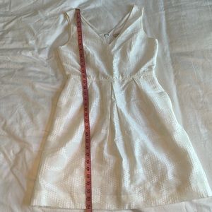 J. Crew Factory: White on white pattern a-line dress